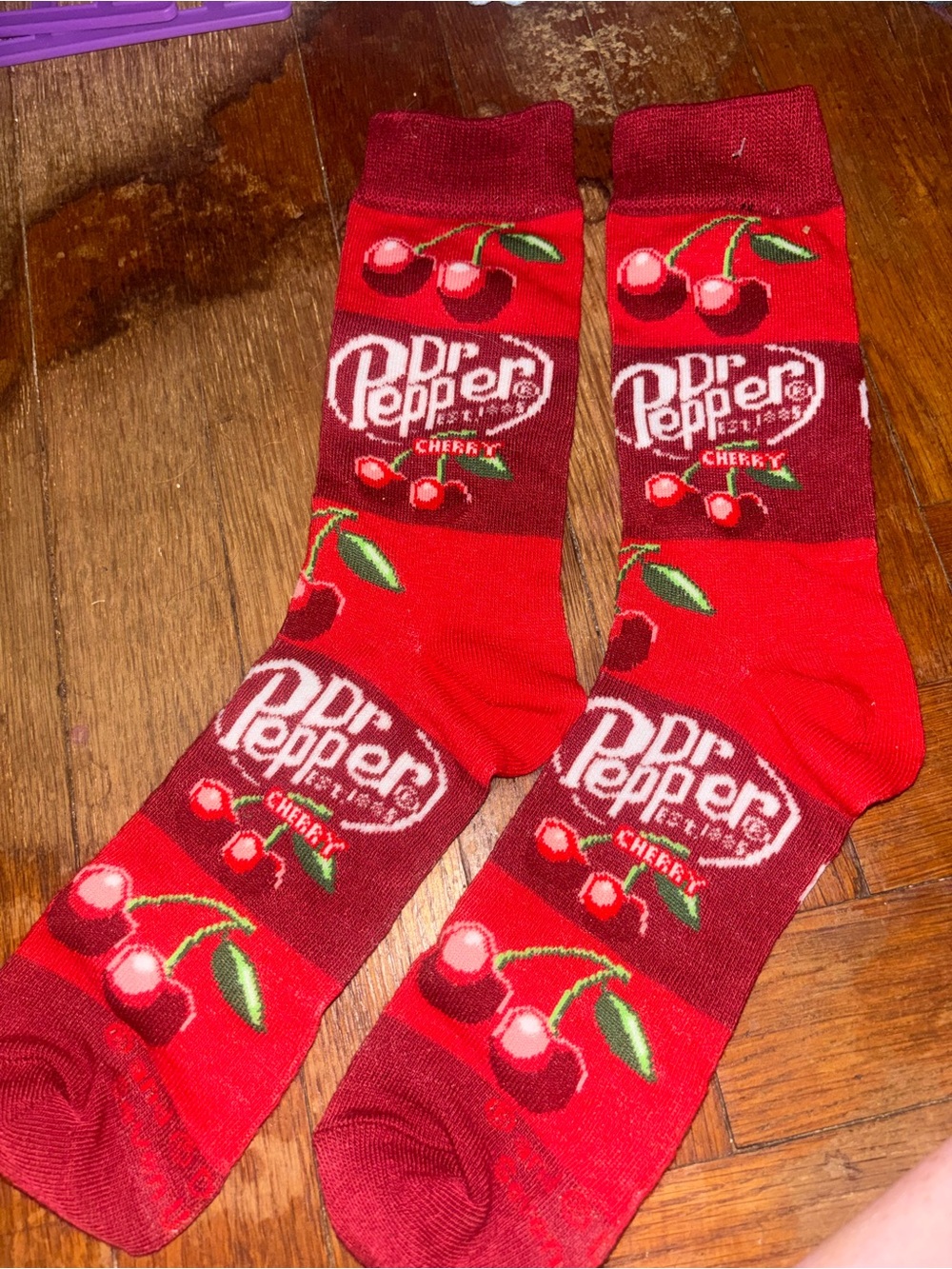 Cherry Men's Novelty Crew Socks - Red